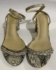 High Heels, Snakeskin, Chunky Heel, Open Toe, Ankle strap, Wildfire Brand Heels 