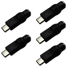 5 PCS USB To DC Power Adapter Type C Male To DC 5.5x2.1mm Female Connector