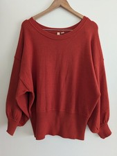 Moth Anthropologie Cabin orange balloon 3/4 sleeve sweater size L