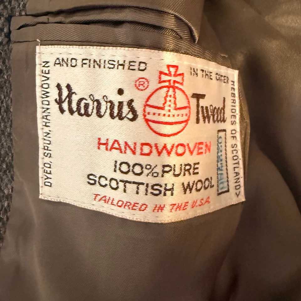 Blazer Harris Tweed 40R Marrón Espiga Pura Lana Escocesa Abrigo Deportivo Chaqueta Foto 3 de 4