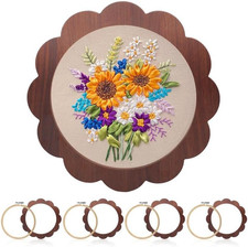 4 Sets Wood Embroidery Hoop Frame 8 Inch Sunflower Embroidery Display Frame Larg