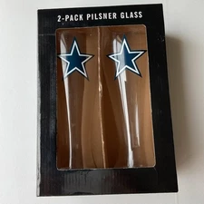 The Memory Company Dallas Cowboys NFL Set of 2 - 12 Oz Pilsner Glasses