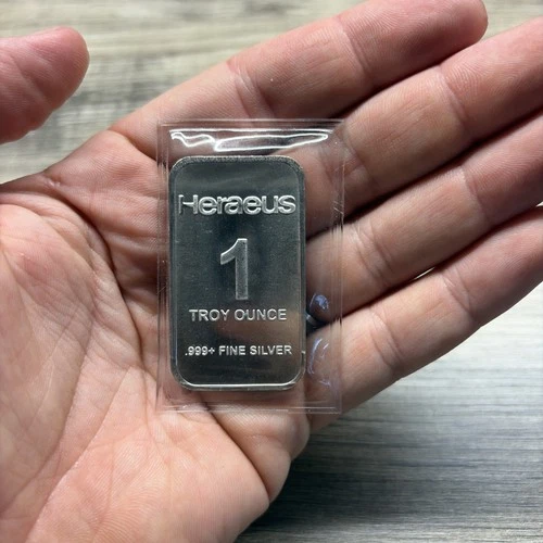 Heraeus 1 ounce 0.999 Fine Silver Bar