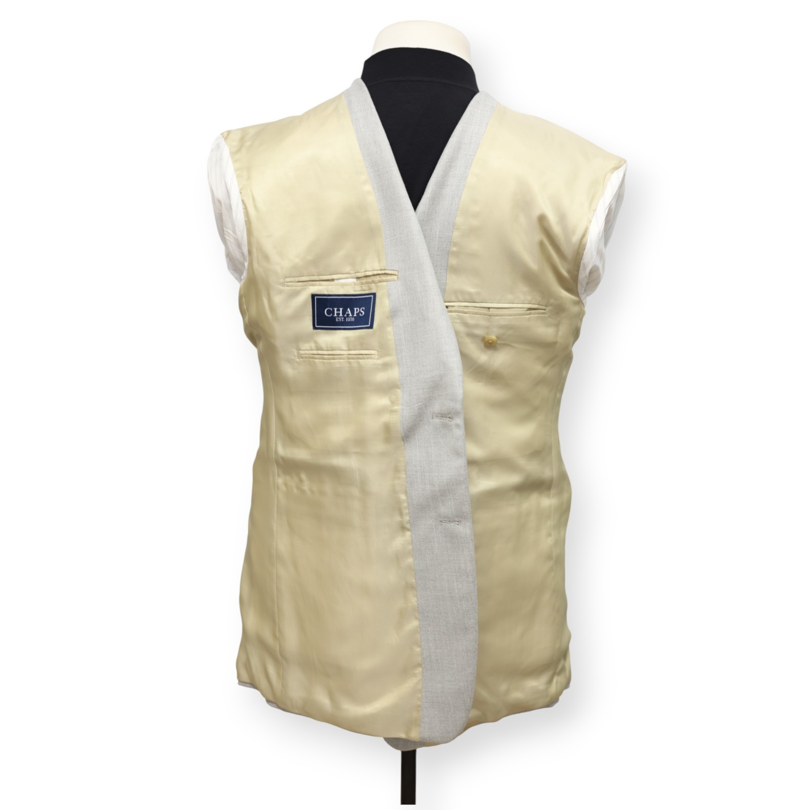 CHAPS mens solid light gray two button sport coat… - image 5