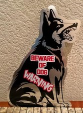 2 Piece "Warning beware of dog" metallic sign