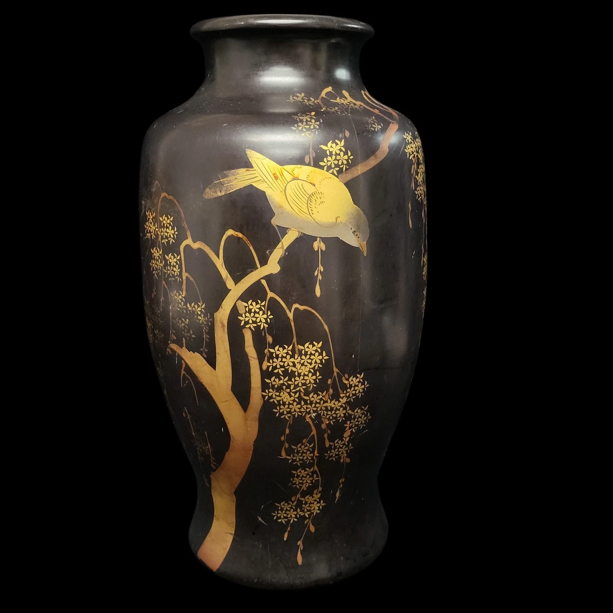 陶瓷黑色日本古董花瓶| eBay