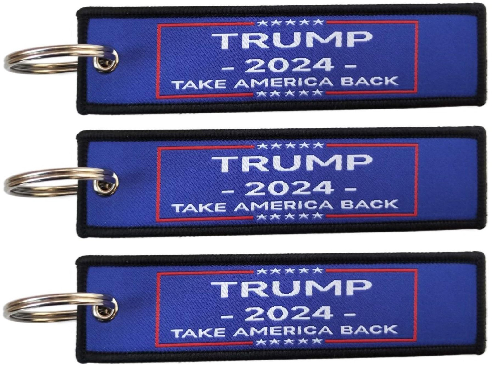 Trump 2024 Flag Keychain Tag with Key Ring (3 Pack)