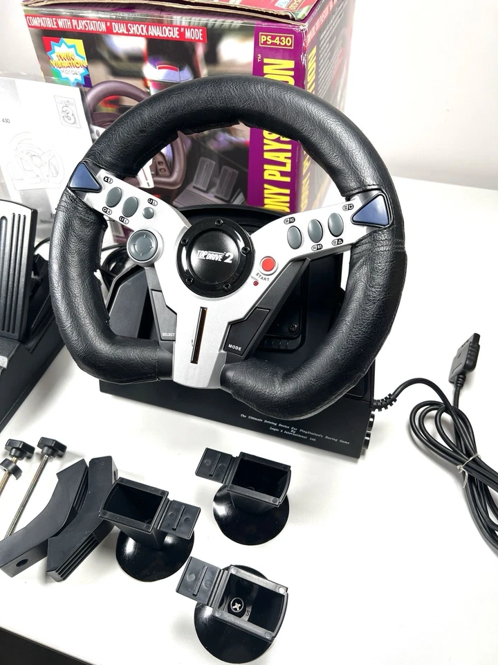 Top Drive GT+ Volante e Pedali per Playstation PS1 & PS2 Boxed - Quasi Nuovo 🏎️ - Immagine 2 di 4