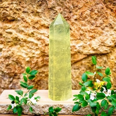 Natural Citrine Quartz Tower, Yellow Crystal Obelisks, Elevate Your Space