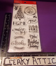 CHRISTMAS NOEL TREE JOY PEACE 13 CLEAR STAMPS RECOLLECTIONS MICHAELS CREAKYATTIC