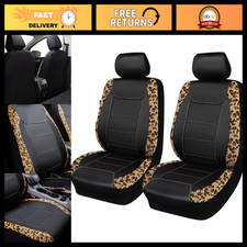 Leopard Print Car Seat Covers - Durable Polyester Pvc Fiber Front Pair Carbon