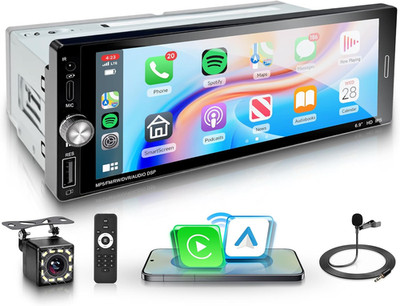 Car Stereo Single Din Wireless Carplay 6.9 inch Touch Screen Android Auto, Rimoo