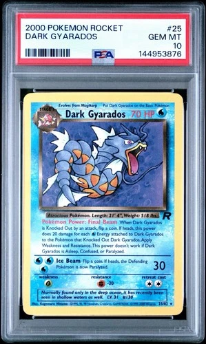 2000 Pokémon Team Rocket Dark Gyarados #25 PSA 10 GEM MT • POP 45
