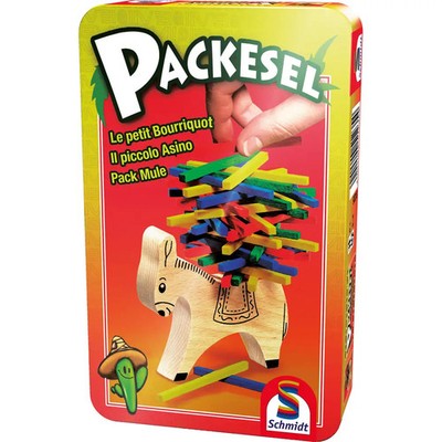 Schmidt Spiele 51235 Packesel, Mitbringspiel in der Metalldose, 2 bis 4 Spieler,