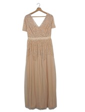 MAYA DELUXE Abendkleid Damen Kleid Gr. DE 40 nude Glitzer-Optik