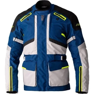 RST Endurance Ce Men Textile Motorcycle Jacket Blue Silver Yellow
