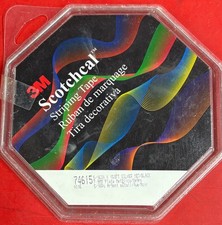 3M 74615 CINTA A RAYAS ESCOCESA 5/16" ANCHO PLATA METALIZADA Y NEGRA DOBLE PASADOR