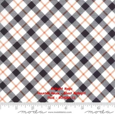 Midnight Magic Black & Orange Plaid Fabric by Moda, Haunted House, BTHY