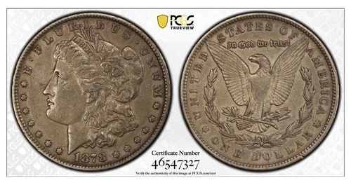 1878 7TF Reverse Of 1879 Morgan Silver Dollar PCGS XF45