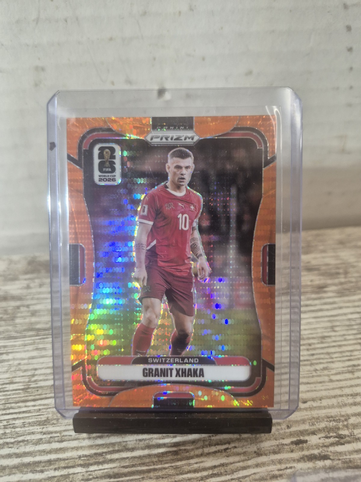 2026 Prizm World Cup Granit Xhaka Orange Pulsar Preferred #/99 SP Switzerland