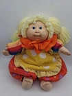 Cabbage Patch Kids Doll Girl Blonde Hair Blue Eyes Teeth Dimples Clown Outfit