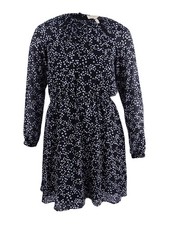 MICHAEL Michael Kors Women's Printed Cutout Dress (L, Black/White) 191935284747