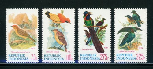 Indonesia Scott #1242-1245 MNH Birds FAUNA CV$13+ 439498 - Afbeelding 1 van 1