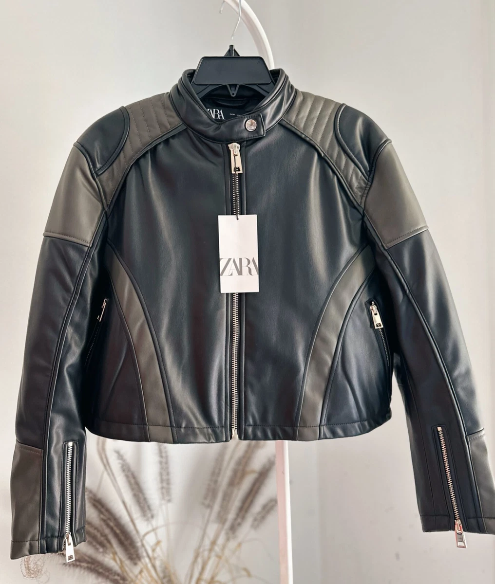 Contrasting biker store jacket zara