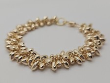 Gold Bracelet Dangle Heart Multiple Charm Bracelet Light Wear