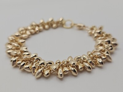 Gold Filled Armband Gold Tiny Dangle Heart Multiple Bettelarmband Light Wear