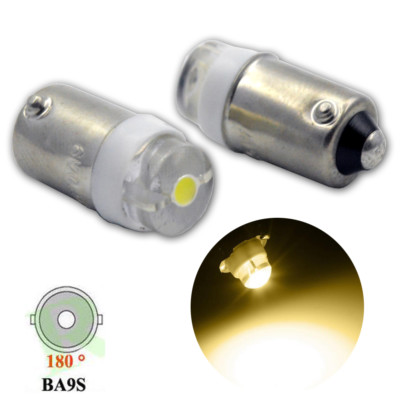 10x 12V BA9S T11 Bayonet 1 LED Warm White Instrument Panel Dash Gauge Light Bulbs