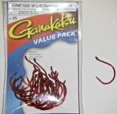 GAMAKATSU FINESSE WIDE GAP RED BASS HOOKS ''VALUE PACK'' 230313-25 SIZE 3/0 RED