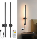 Wall Sconces Set of Two with Remote, Stepless Colors 3000K-6500K & Stepless Dimm