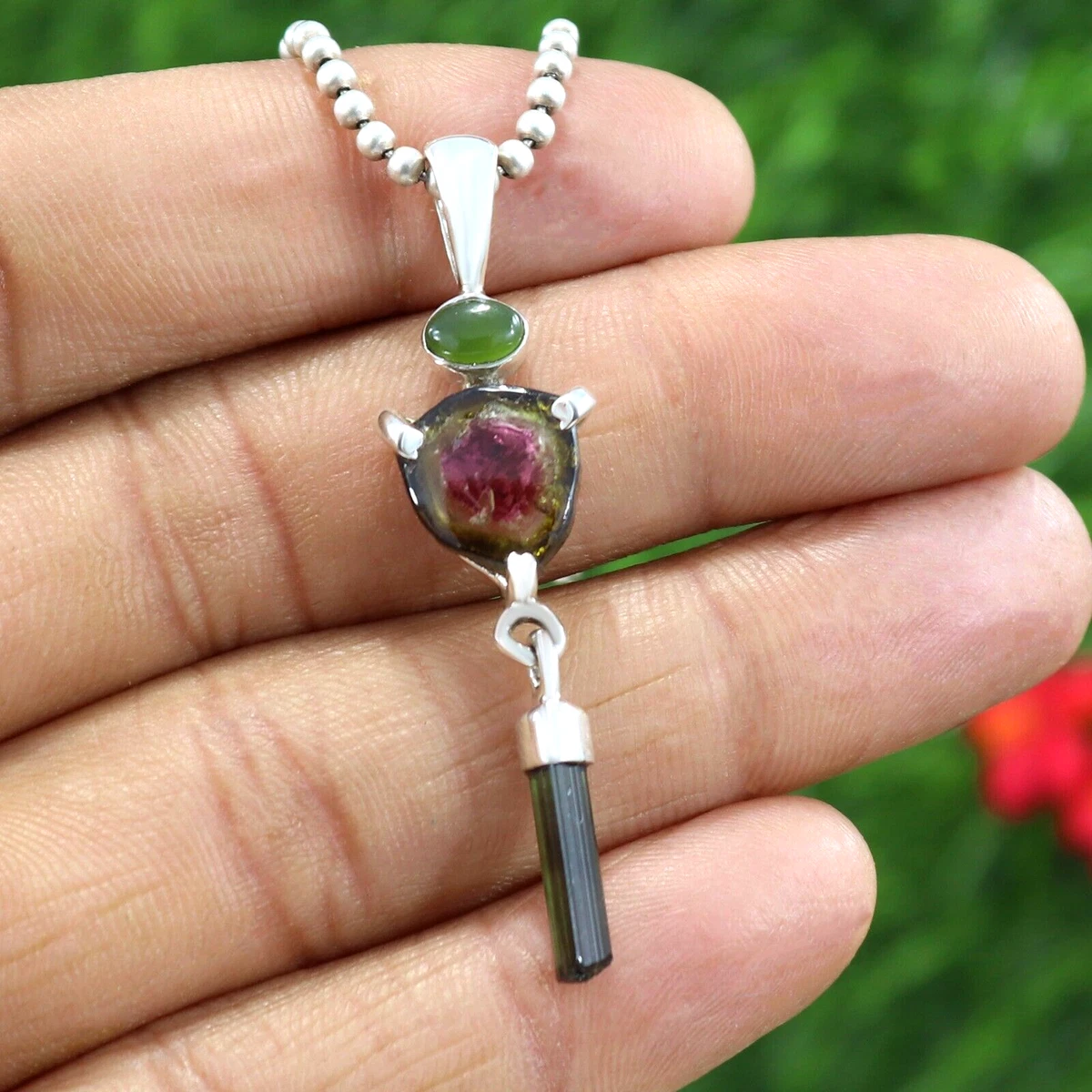 Watermelon Tourmaline Pendant, Watermelon Tourmaline Necklace, 925 Sterling  Silver Necklace, Watermelon Tourmaline Doublet Quartz Pendant - Etsy