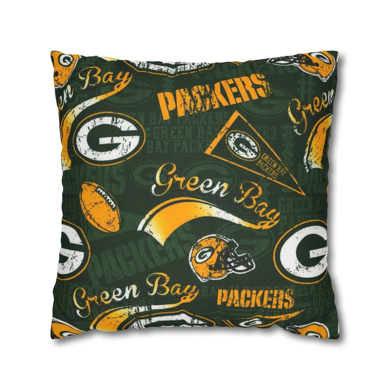 Green Bay Packers Spun Square Throw Pillow