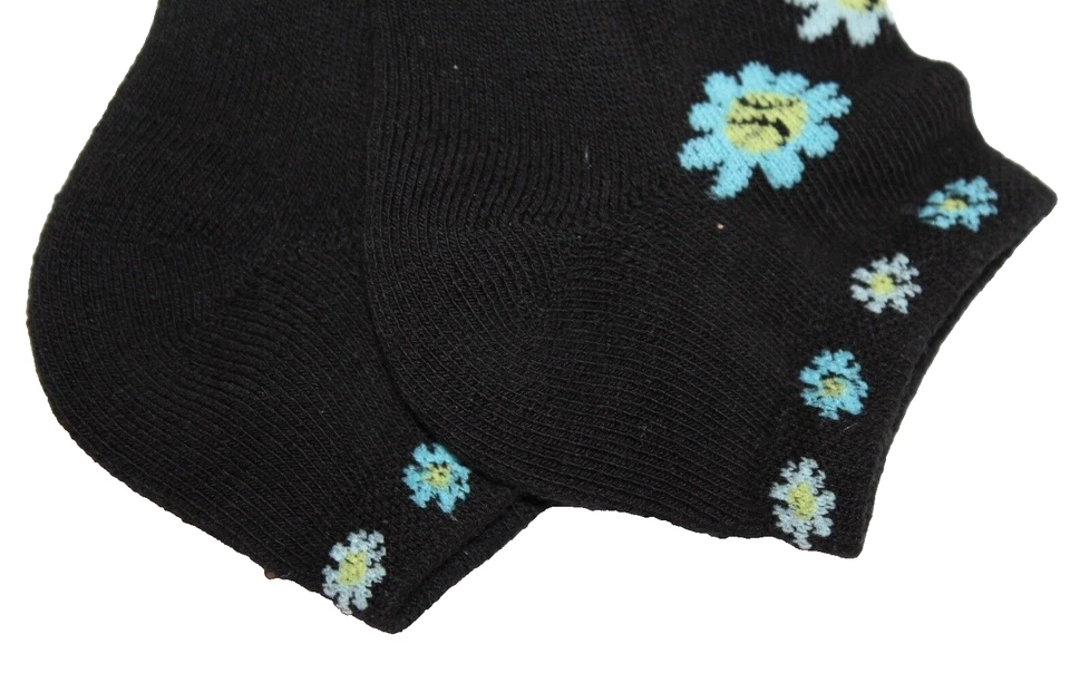 Calcetines deportivos de tenis al tobillo florales negros para mujer K. Bell talla 4-10 Foto 4 de 4