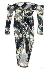 Women’s Guardian Angel Print Mesh Bodycon Mini Dress Size Medium NWT