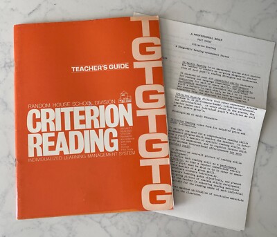 Vintage 1971 Criterion Reading Teacher's Guide  workbook Marie G Hackett