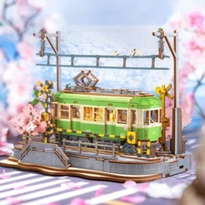 Rolife Wooden 3D Puzzle Sakura Journey DIY Building Toy Kit with LED for Adults