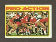 1972 Topps Football Card #124 Pro Action John Brodie – San Francisco 49ers