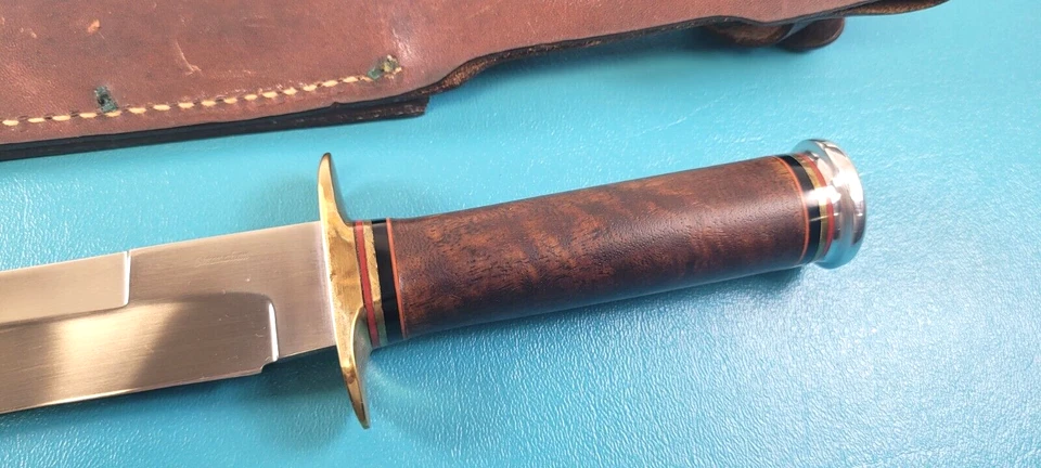 Custom Dan Stranahan Fighter Commando Knife + Leather Sheath - Image 3 of 4