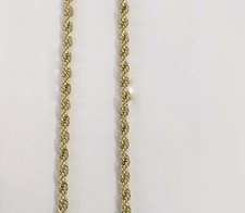 Hip Hop Rope 3mm Chain Necklace 18" 20" 22" 24" 26" inch 14K Gold Plated Men