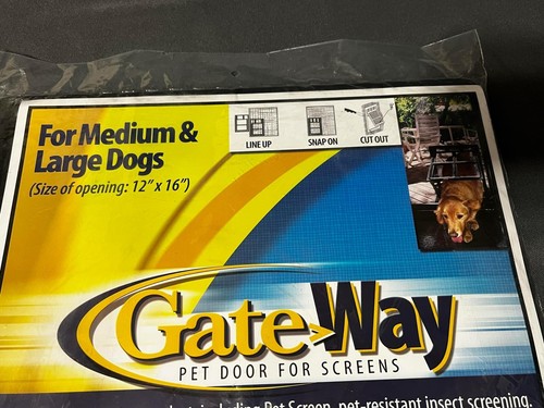 Gate Way Pet Door for Screens * 12" X 16" For Medium & Large Dogs New - Picture 2 of 3