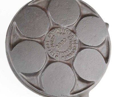 Vintage Authentic Griswold Western Import Co No 34 (2980) Cast Iron Plett Pan