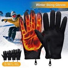 Mens Winter Warm Windproof Waterproof Fleece Lined Thermal Touch Screen Gloves