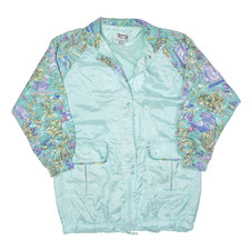 Vintage Clipper Bay Shell Jacket Blue 90s Floral Womens S