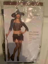 New Leg Avenue Mystical Witch Woman Costume Adult Size M Bustier Shrug Hat Skirt