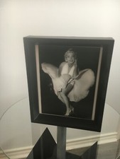 Marilyn Monroe berühmtes Bild 9x11 schwarz & weiß mit schwarzem Rahmen 3D linsenförmiges Dekor