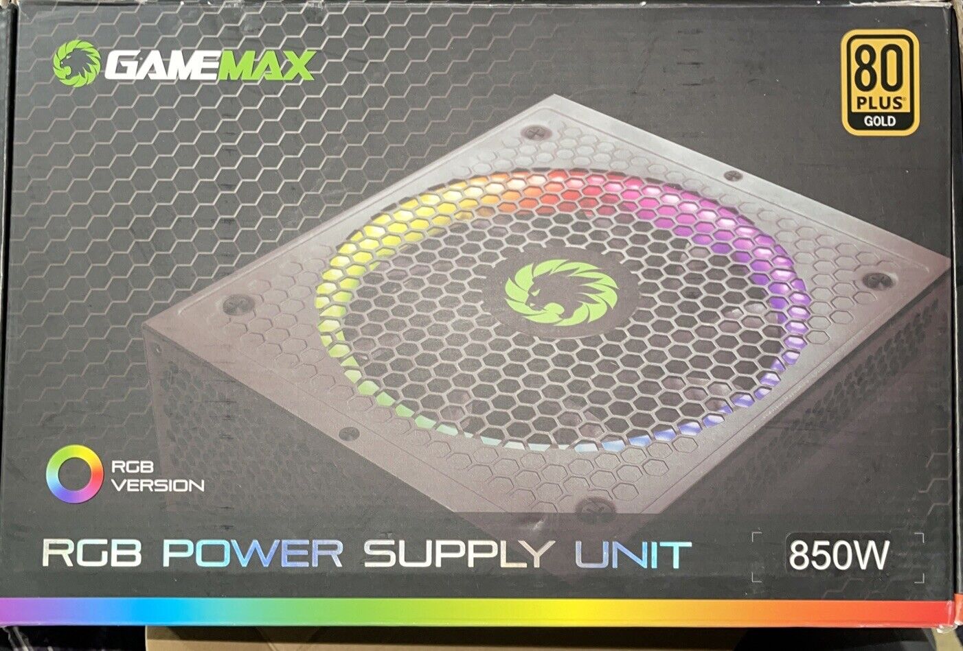 GAMEMAX Power Supply 850W Fully Modular 80+ Gold Certified RGB