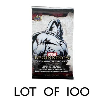 Upper Deck Marvel Beginnings Vol 2 : Series 1 Booster Packs - LOT of 100